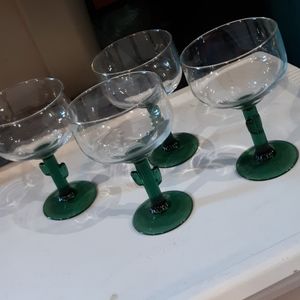 Cactus glass goblets